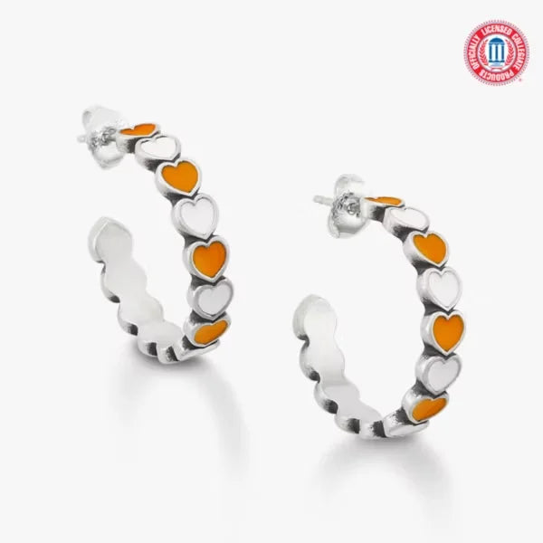 Enamel University of Tennessee Connected Hearts Hoop Earrings
