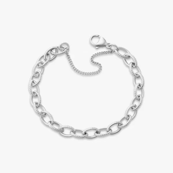 Textured Oval Charm Bracelet