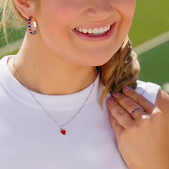 Enamel The University of Arizona Connected Hearts Hoop Earrings