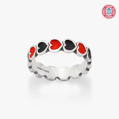 Enamel Texas Tech University Connected Hearts Ring