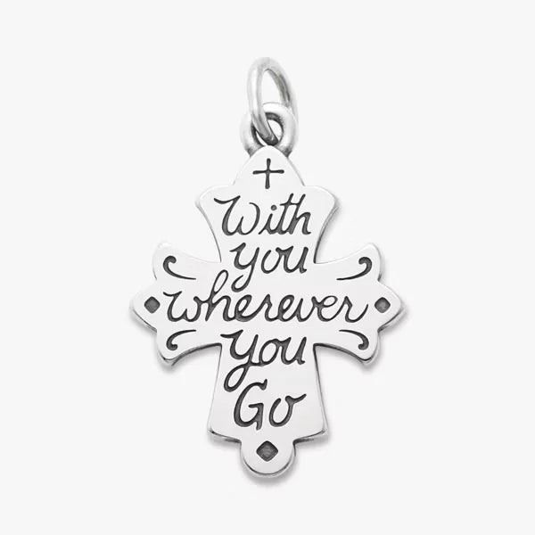 With You Wherever You Go Cross Charm