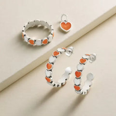 Enamel The University of Texas Connected Hearts Charm
