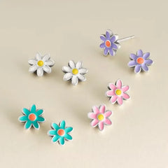 Enamel Mini Flower Studs