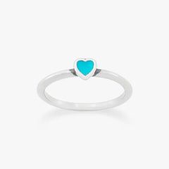 Petite Enamel Heart Ring