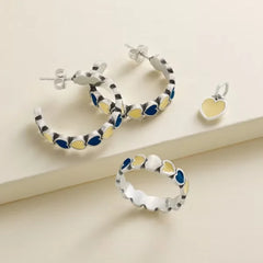 Enamel Georgia Tech Connected Hearts Ring