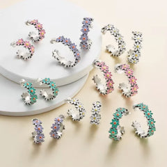 Enamel Mini Flower Hoop Earrings