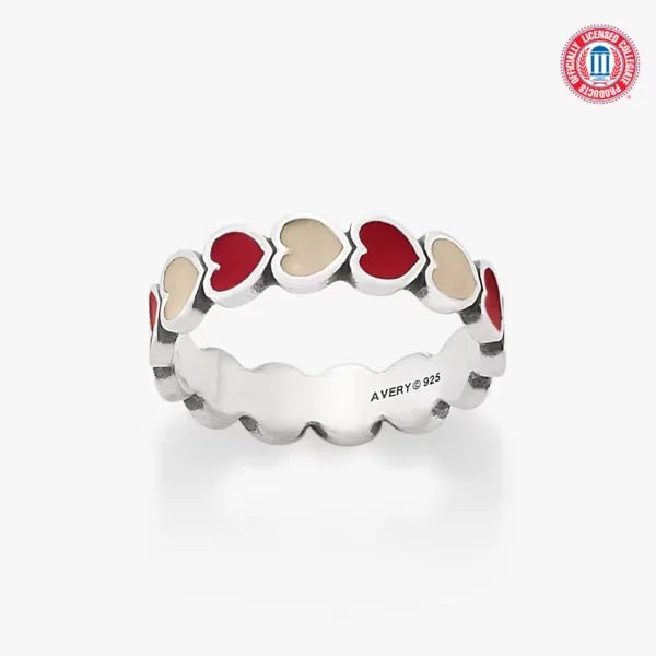 Enamel The University of Oklahoma Connected Hearts Ring