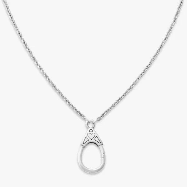 Traced Heart Changeable Charm Holder Necklace