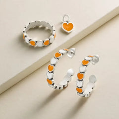 Enamel University of Tennessee Connected Hearts Hoop Earrings