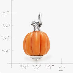 Harvest Pumpkin Art Glass Charm