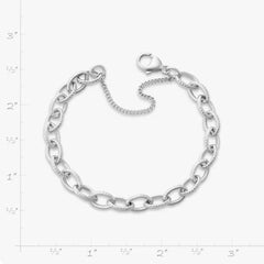 Textured Oval Charm Bracelet