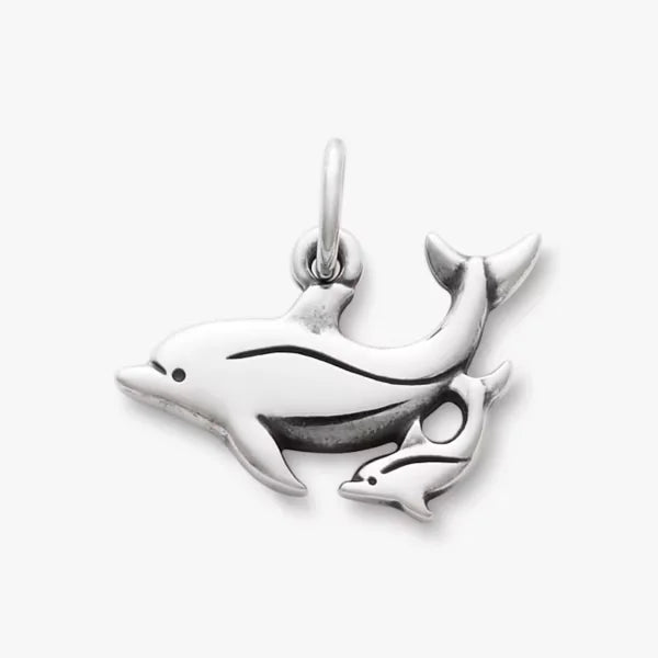 Mother and Baby Dolphin Charm