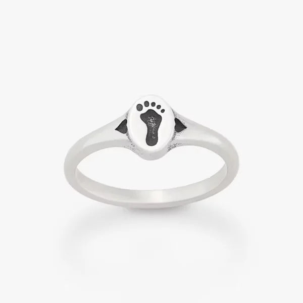 Footprint and Hearts Ring
