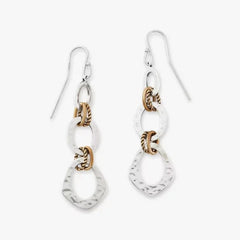 Hammered Linked Dangle Earrings