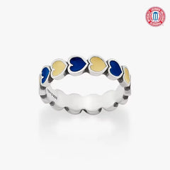 Enamel Georgia Tech Connected Hearts Ring
