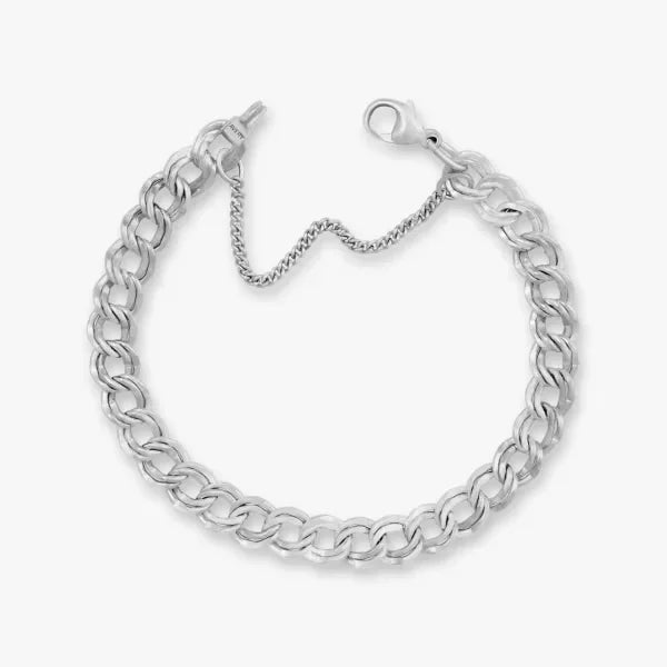 Medium Double Curb Charm Bracelet