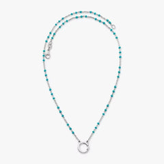 Enamel Beaded Chain Changeable Charm Holder Necklace